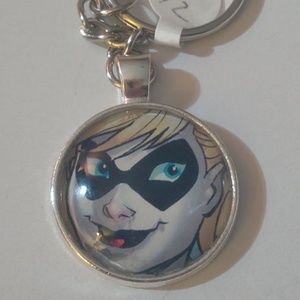 Keychain Harley Quinn Comic Unique Handmade